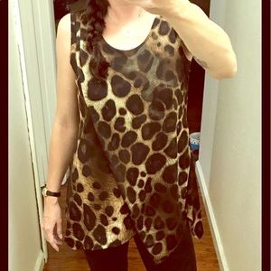 🌻 LEOPARD TANK WITH SCALLOPED BOTTOM